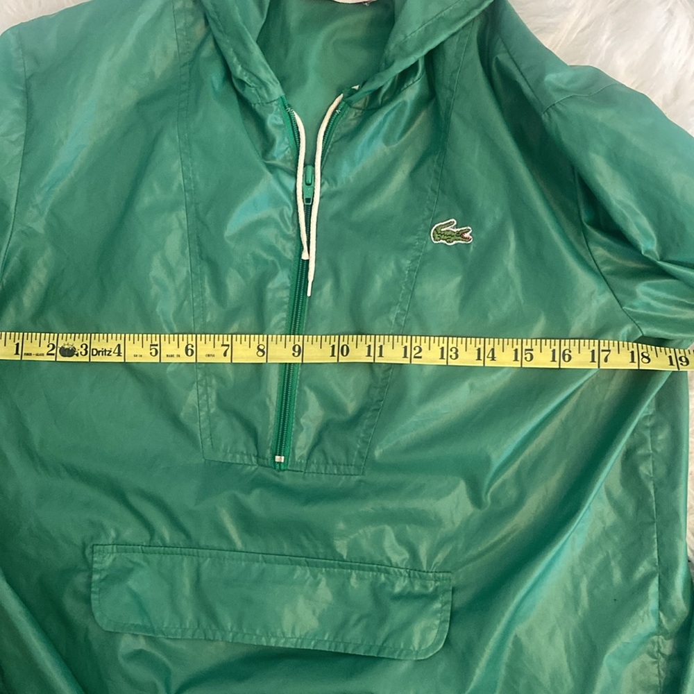 Vintage Izod Lacoste Green Wind Breaker Pullover Hooded Size M - Picture 8 of 9